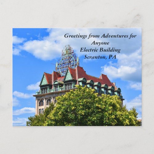 AFA Postcard Electric Building Scranton PA Postcard