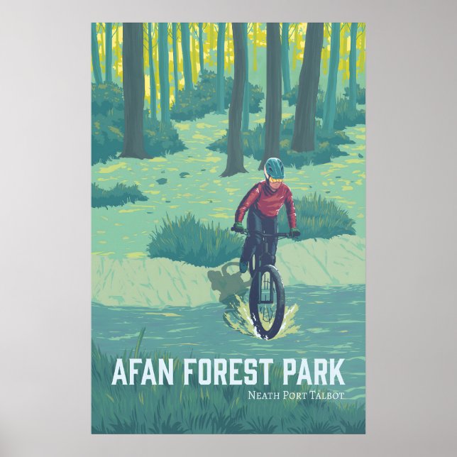 Afan Forest Park Mountain Biking Travel Poster (Front)