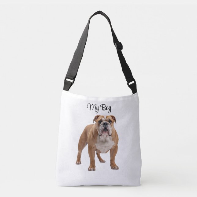 Affectionate Bulldog Personalized Tote Bag (Front)