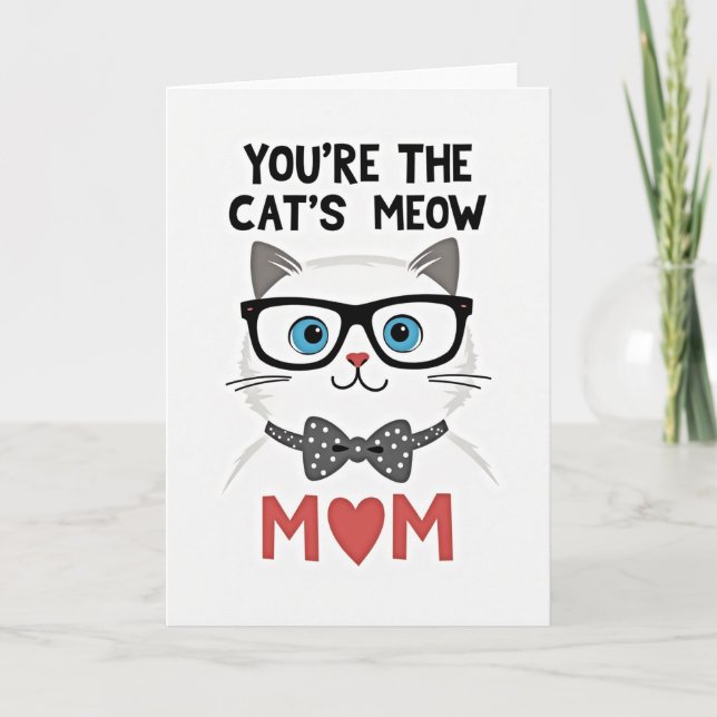 Affectionate Cats Meow Mom Card (Front)