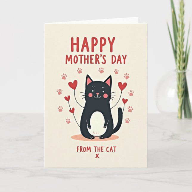Affectionate Feline Mothers Day Card (Front)