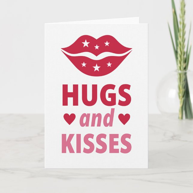 Affectionate Minimalist Kisses Card (Front)