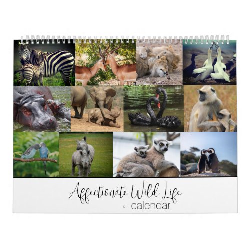 Affectionate Wildlife Calendar