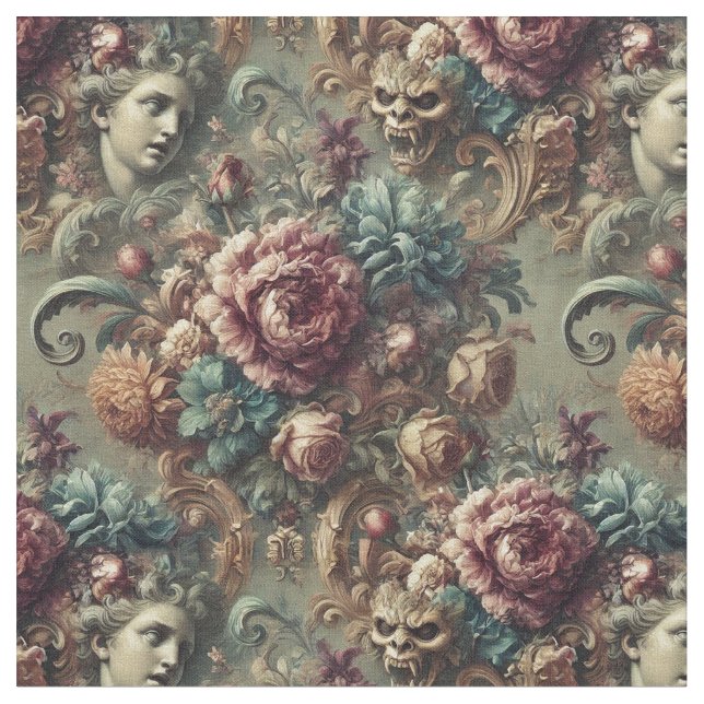Affectionate Wrath – Gothic Victorian Classic Tile Fabric (Close Up)