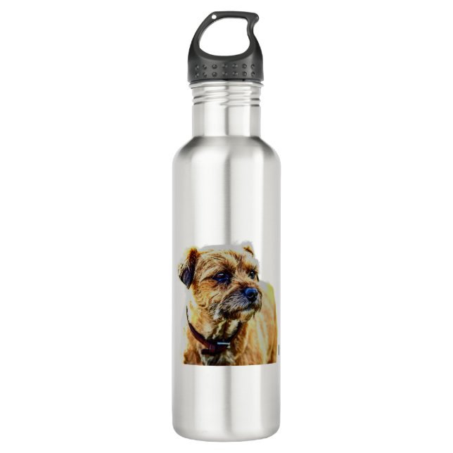 Affen Border Terrier  Stainless Steel Water Bottle (Front)