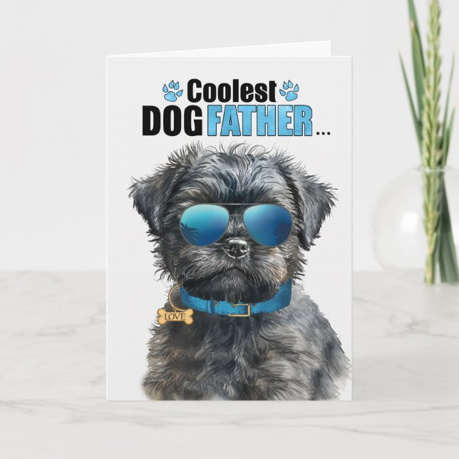 Affenpincher Dog Coolest Dad Father's Day Holiday Card (Front)