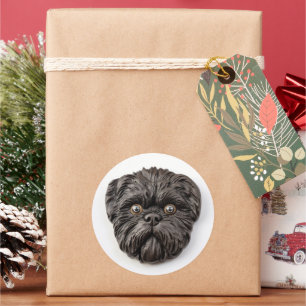 Affenpinscher 3D Inspired Classic Round Sticker