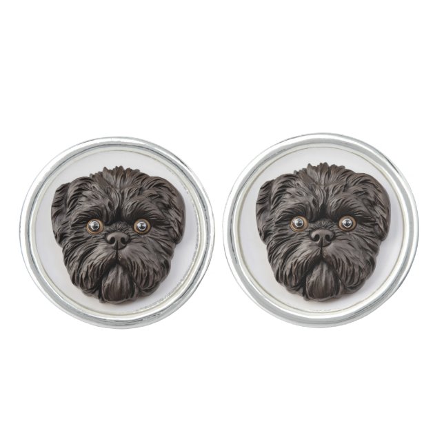 Affenpinscher 3D Inspired Cufflinks (Front)