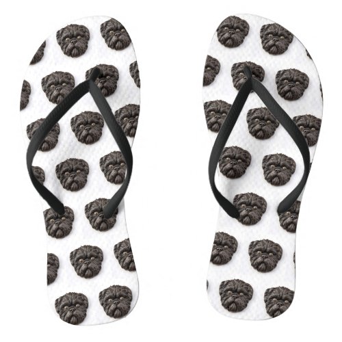 Affenpinscher 3D Inspired Flip Flops