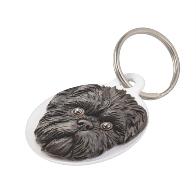 Affenpinscher 3D Inspired Pet ID Tag (Side)