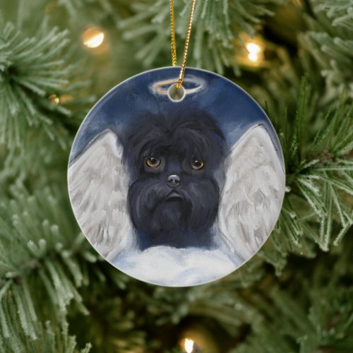 Affenpinscher ANGEL Card Ceramic Ornament