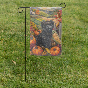 Affenpinscher Autumn Harvest Thanksgiving Dog Garden Flag