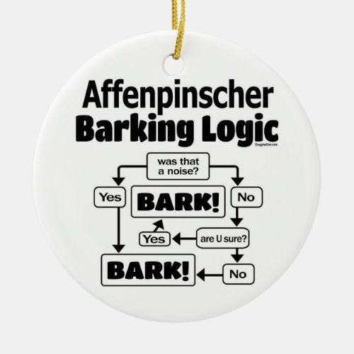 Affenpinscher Barking Logic Ceramic Ornament