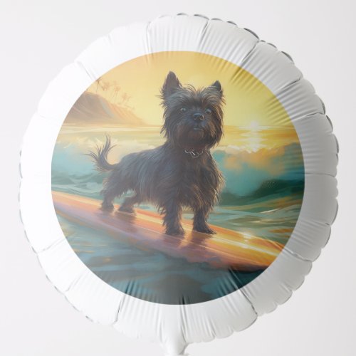 Affenpinscher Beach Surfing Painting Balloon