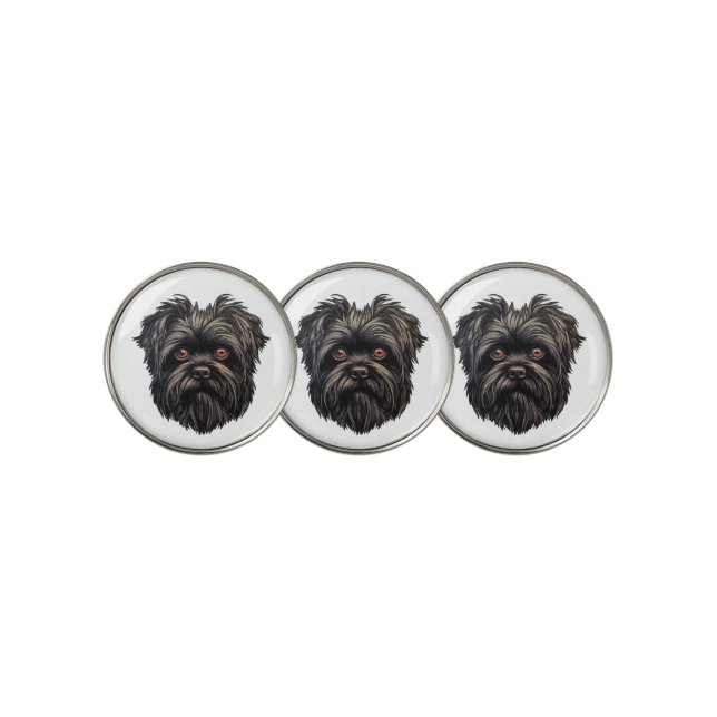 Affenpinscher Black Dog Golf Ball Marker (3 Up)
