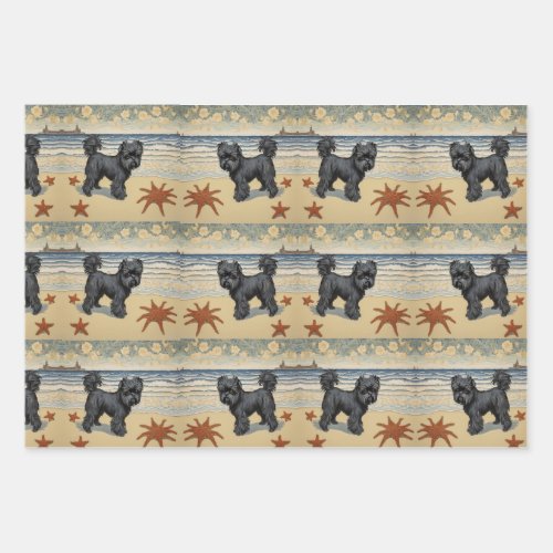 affenpinscher By the sea wrapping paper