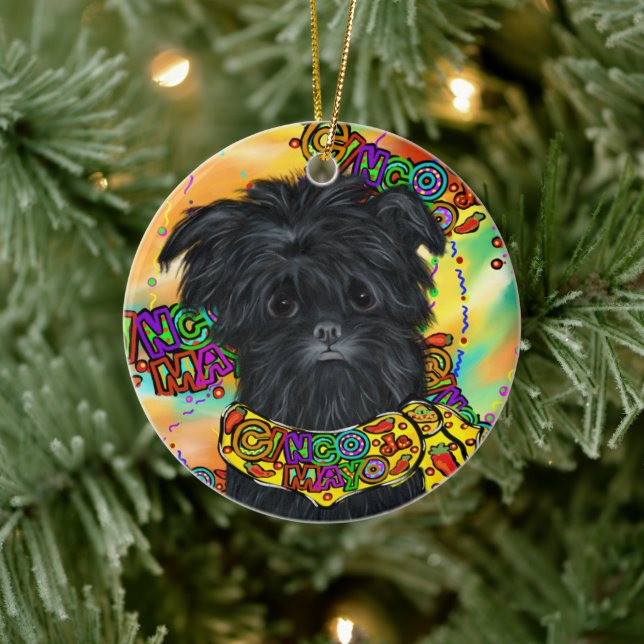 Affenpinscher Ceramic Ornament (Tree)