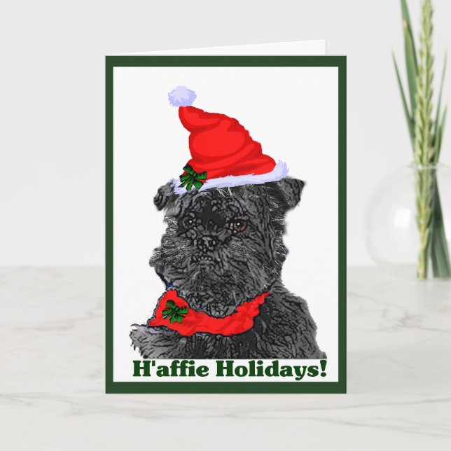 Affenpinscher Christmas Cards Personalized (Front)