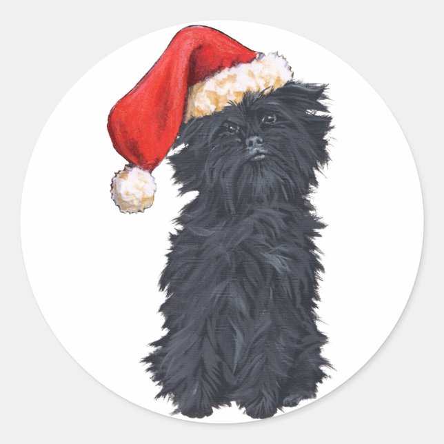 Affenpinscher Christmas Classic Round Sticker (Front)