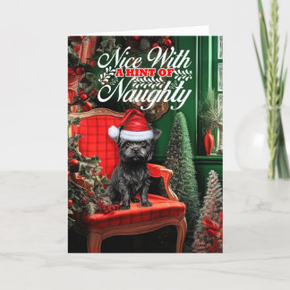 Affenpinscher Christmas Dog Naughty or Nice Holiday Card