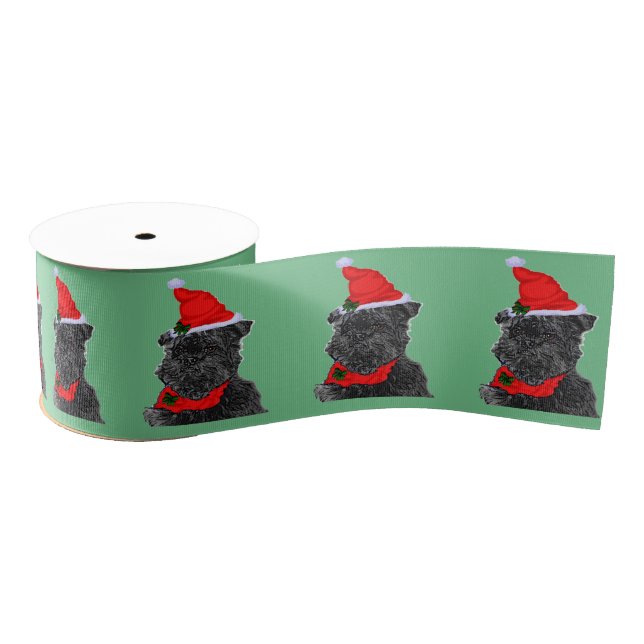Affenpinscher Christmas Grosgrain Ribbon (Spool)