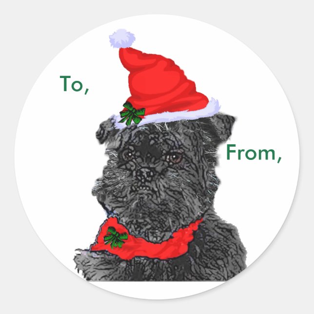Affenpinscher Christmas Package Stickers (Front)