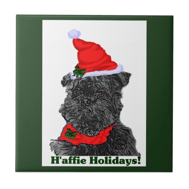Affenpinscher Christmas Tile (Front)