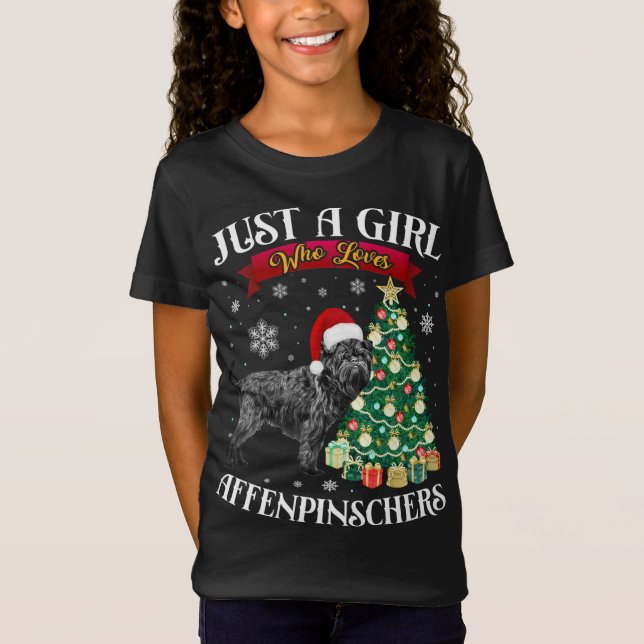 Affenpinscher Christmas Tree Affenpinscher Santa H T-Shirt (Front)
