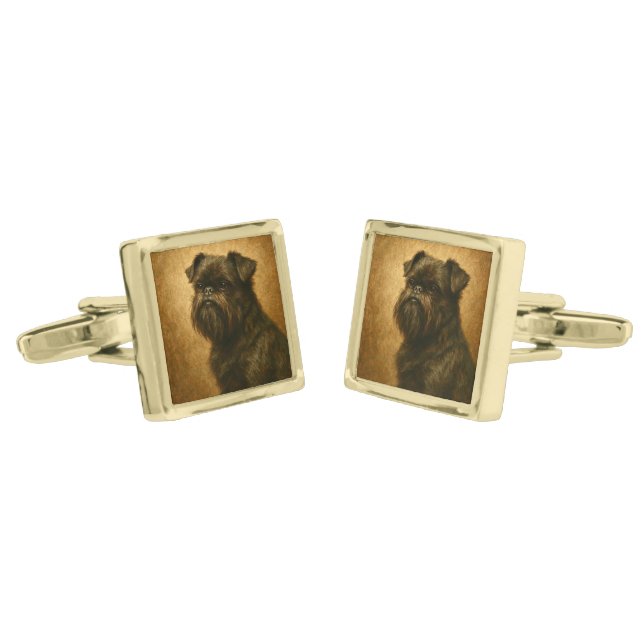 Affenpinscher Cufflinks (Angled)