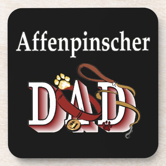 Affenpinscher Dad Drink Coaster (Front)