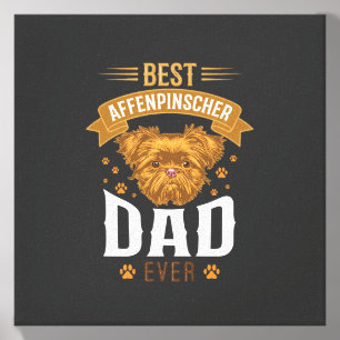 Affenpinscher Dad Ever Dog Face Paw Prints Canvas Photo Tile