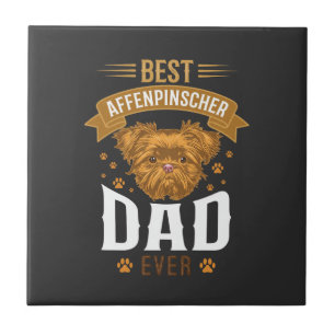 Affenpinscher Dad Ever Dog Face Paw Prints Ceramic Tile