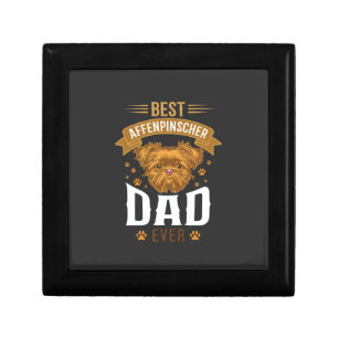 Affenpinscher Dad Ever Dog Face Paw Prints Gift Box