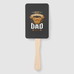 Affenpinscher Dad Ever Dog Face Paw Prints Hand Fan