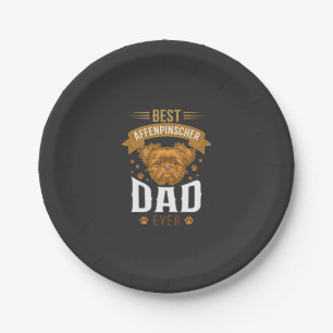 Affenpinscher Dad Ever Dog Face Paw Prints Paper Plates
