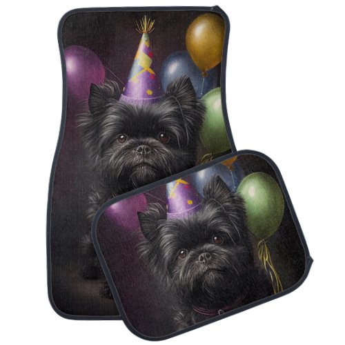 Affenpinscher Dog Birthday Balloons Car Floor Mat