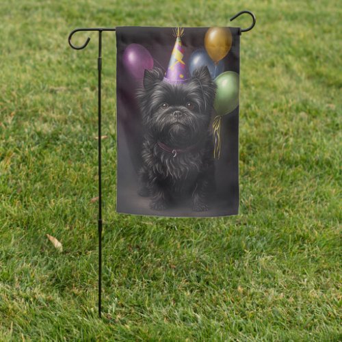 Affenpinscher Dog Birthday Balloons Garden Flag