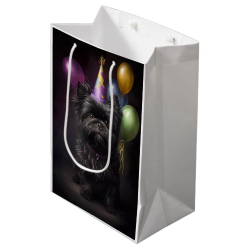 Affenpinscher Dog Birthday Balloons Medium Gift Bag