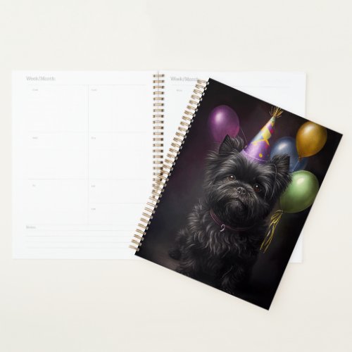 Affenpinscher Dog Birthday Balloons Planner