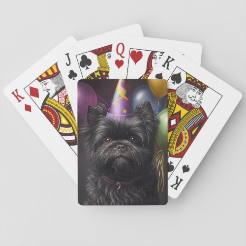 Affenpinscher Dog Birthday Balloons Poker Cards