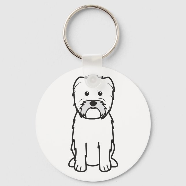 Affenpinscher Dog Cartoon Keychain (Front)