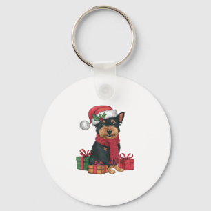 Affenpinscher Dog Christmas Outfits Santa Hat Dog  Keychain
