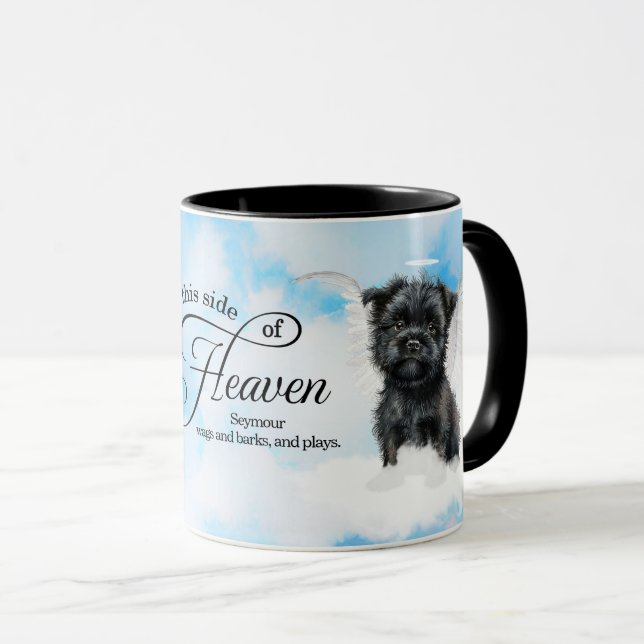 Affenpinscher Dog in Heaven Personalized Memorial Mug (Front Right)