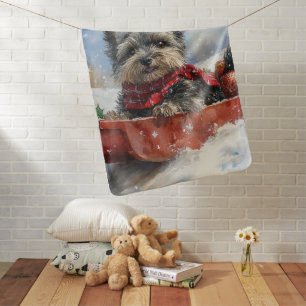Affenpinscher Dog in Sledge Let it Snow Christmas Baby Blanket