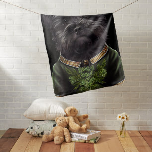 Affenpinscher dog in St. Patrick's Day Dress Baby Blanket