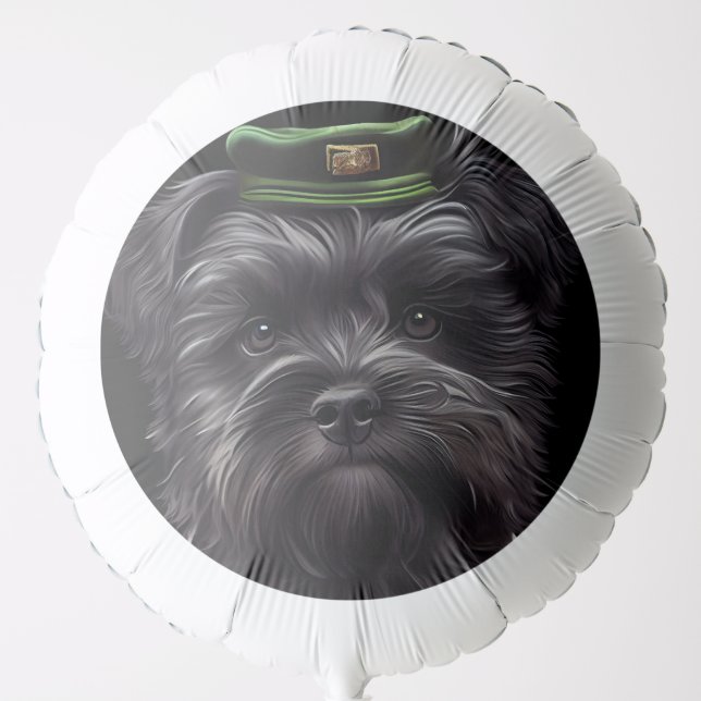 Affenpinscher dog in St. Patrick's Day Dress Balloon (Front)
