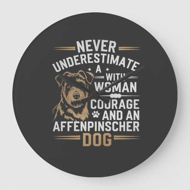 Affenpinscher Dog Large Clock (Front)