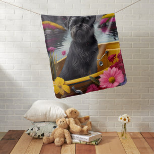 Affenpinscher Dog on a Paddle: A Scenic Adventure Baby Blanket