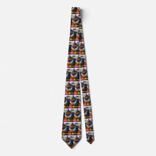 Affenpinscher Dog on a Paddle: A Scenic Adventure Neck Tie