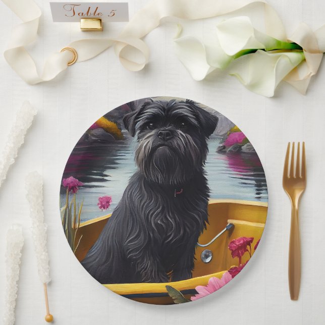  Affenpinscher Dog on a Paddle: A Scenic Adventure Paper Plates (Wedding)